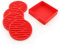 Lot de 4 dessous de verre ronds en caoutchouc de silicone antidérapant pour la maison/bar, café, thé, boisson, isolation et protection des meubles, café, bière, bouteille de vin (rouge, 10 cm)