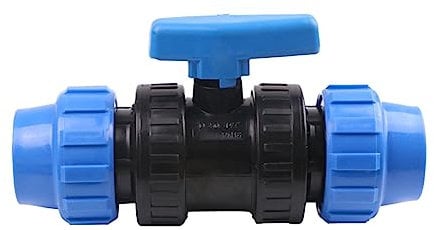 Conector de tubería para grifo de jardín, válvula de grifo de plástico, conector recto para manguera de jardín, conector de manguera de jardín para tubería de agua de polietileno (40 mm x 40 mm)
