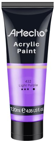 Artecho Peinture Acrylique 120ml Violet Clair, Acrylic Paint, Peinture pour Toile, Tissu, Bois, Roche, Papier, Verre.