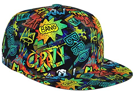 FJAUOQ Lustige Graffiti Baseball Cap Trucker Snapback Hüte Vintage Ball Hut Einstellbare Sport Caps für Männer Frauen, Bunte Graffiti-a011, One size