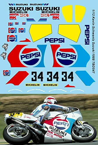 Generisch 1/12 Waterslide Decals für Suzuki RGV 500 Kevin Schwantz Pepsi 1988 TB Decal TBD547