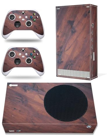 Roipin Schutzhülle für X-Box Serie S – einschließlich Controller-Skin und Konsolenhaut, Shell Skin Protector Wrap Cover Schutzhülle Frontplatte Komplettes Set für X-Box Serie S (dunkelbraune