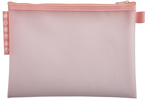 Exacompta - Rif. 37140E - Confezione da 3 buste in EVA con cerniera in plastica morbida, formato A5, per riporre forniture, accessori di bellezza, 3 colori assortiti