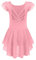 Arshiner Ballettkleid Mädchen Ballettanzug Baumwolle Balletttrikot Kurze Ärmel Ballettkleidung Dunkelrosa Strap-Cross Tanz Trikot mit Chiffon Rock Tütü 160/9-10 Jahre
