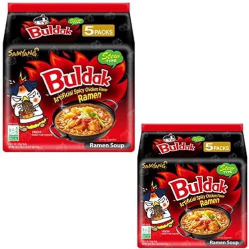 Buldak Nudeln Noodles HOT Chicken Flavor Ramen Stew Type 130 gramm x 10 Stück im 18 er Karton 1800 STÜCK