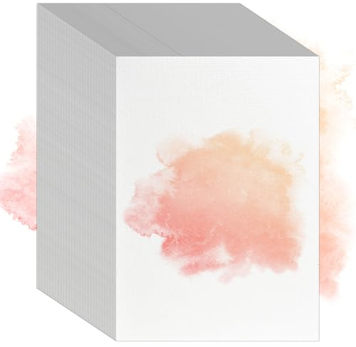 HEKOBAG 80 Blatt Aquarellpapier A6 Aqurellpapierblock 300g/m² Aquarellpapier Watercolor Paper Aquarell Karten blanko Weiß Aquarell Papier für Aquarellen, Ölgemälden, Pastellen