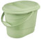 Cubo Ovalado con Tapa Eco Verde Piedra 37x29,5x27,5 Gama Elsa Eco