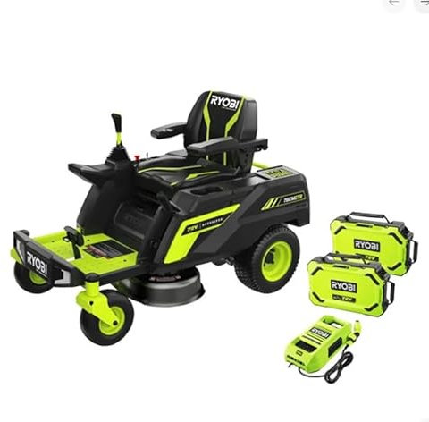 RY72ZTRX76-210 Ryobi Trattorino Tosaerba Brushless a Batteria 72V | Rasaerba a Raggio Zero con 2 Batterie da 10Ah in Dotazione | Raggio d'Azione: 4000mq