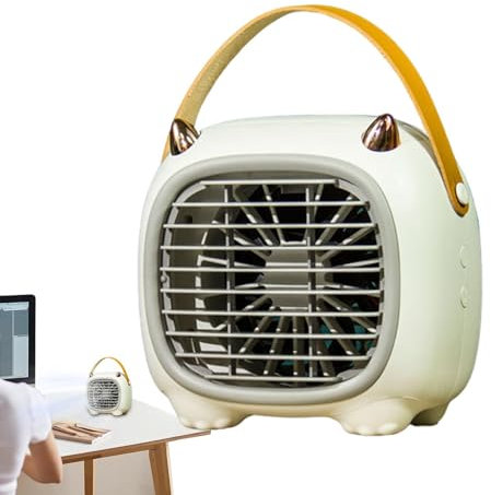 Ventilador de aire pequeño USB con tanque de agua, ventilador personal con pulverizador, ventilador portátil de aire acondicionado, enfriador silencioso de 3 velocidades, ventilador de refrigeración