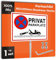 AIFIZO Privatparkplatz Schild, 250x350mm Aluminiumschild mit 70 cm Halterung, Privatparkplatzschild mit Montagezubehör