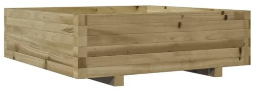 vidaXL Pflanzkübel, Blumenkübel mit Holzrahmen, Blumenkasten für Terrasse Garten, Pflanzkasten Hochbeet Pflanzgefäß, Kiefernholz Imprägniert