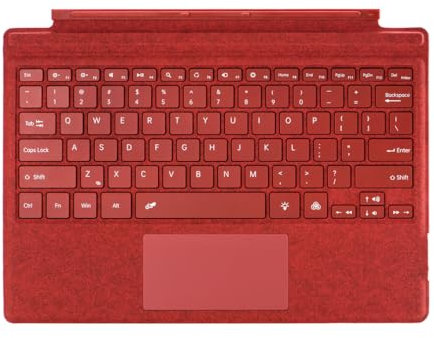 Teclado Surface Pro 7 [QWERTY] para Microsoft Surface Pro 7 Plus/Pro 7/Pro 6/Pro 5/Pro 4/Pro 3, teclado Bluetooth retroiluminado, cubierta tipo recargable con panel táctil QWERTY (rojo)