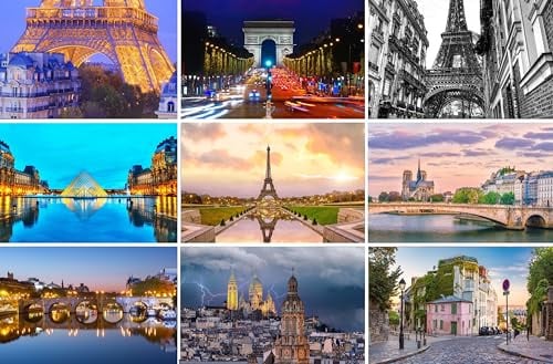 Postkarten-Set Paris / Frankreich - 9 Ansichtskarten / Grußkarten / Karten | Fotos Bilder Eiffelturm Sacre-Coeur Montmatre Louvre Notre Dame Arc de Triomphe Pont Neuf Île de la Cité