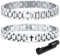 Armband Herren Edelstahl Kreuz Herrenarmbänder - Jesus Christus Kruzifix Männer Armband Einstellbar mit Knebelverschluss Geschenk für Sohn Papa Ehemann Bruder Konfirmation Weihnachten (Silber)