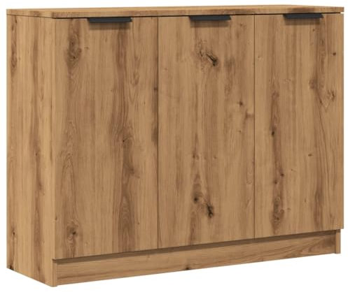 vidaXL Buffet chêne Artisanal 90,5x30x70 cm Bois d'ingénierie, Armoire, Armoire latérale, Armoire de Rangement, Armoire, Placard, Buffet Haut