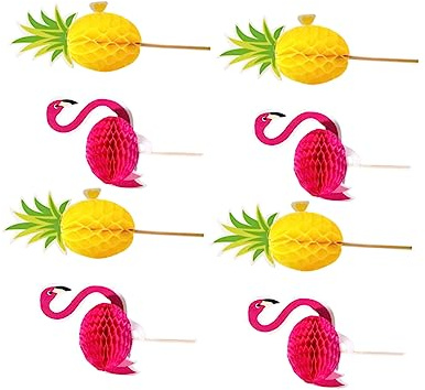 TINEASUR Flamingo Ananas Kuchenstecker Party Cupcake Toppers aus Kunststoff 20 Stück Geburtstagskuchen Deko für Shower und Geburtstagsparty für Kuchen und EIS