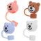VALICLUD Lot De 4 Pailles En Forme D'Ourson Jolies Couvertures De Paille En Gel De Silice