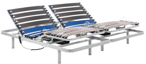 Geriafy – Elektrisch Verstellbares Doppelbett 160x200 cm | Verstärkter Lattenrost mit Breiten Buchenlatten | Steuerung per Kabel-Fernbedienung