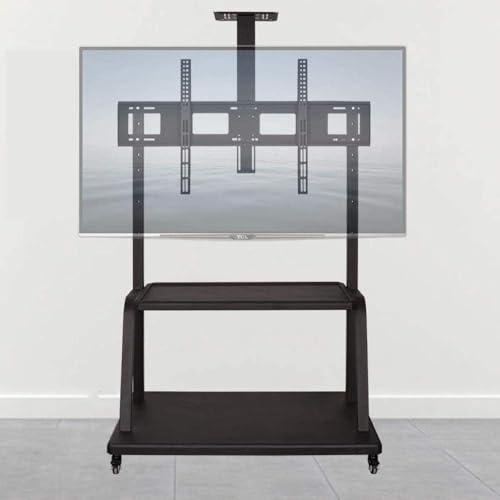 Universal Swivel TV Stand for 65-98 Inch TVs Adjustable Stainless Steel Floor Mount with Storage Shelf Modern Design Easy Assembly Ideal for Living Room & Bedroom Decor