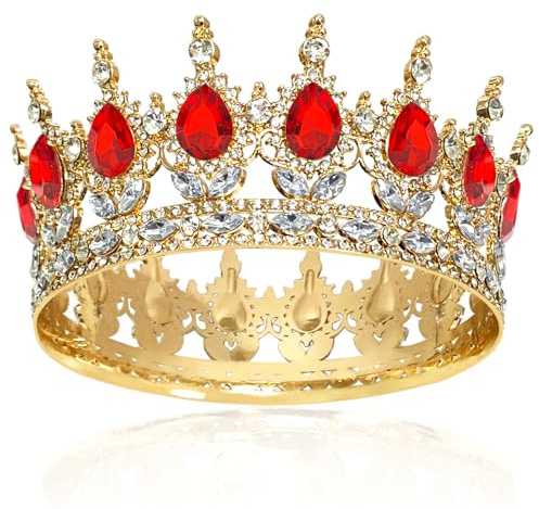 Volle Runde Mädchen Tiara, Strass Krone Kronen, Brautkrone Kristall Damen | Brautkrone Kristall, Sparkly Strass Prinzessin Karneval Kopfschmuck Schmuck für Hochzeit Prom Geburtstag Party