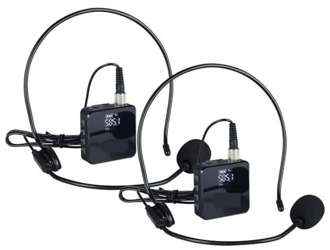 SMTYXS Drahtloses Mikrofonsystem, Headset-Mikrofon, Reversmikrofon, UHF, Mit Wiederaufladbarem Taschensender Und Empfänger for PA-Lautsprecheraufnahmen(BG-162U)