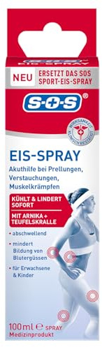 SOS Eis Spray (100 ml) – schnelle Kühlung bei Prellungen, Verstauchungen & Muskelkrämpfen – mit Arnika & Teufelskralle – abschwellend & schmerzlindernd – ideal für Sport & unterwegs