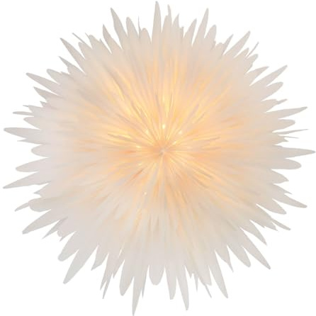 Mea-Living STELLA DALIA weiß 40 cm, Papierblume aus Pergamentpapier - Leuchtstern, Papierstern, Weihnachtsstern