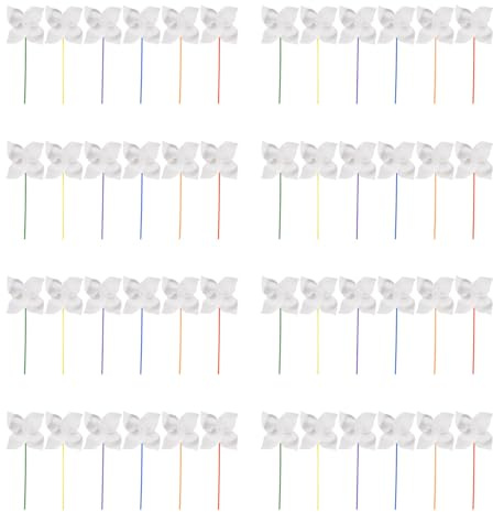 Phyachelo 48 Stück DIY-Windräder zum Basteln, Weiße, Leere Windräder Aus Papier, zum Ausmalen Ihrer Eigenen Windräder für Sommeraktivitäten mit Kindern
