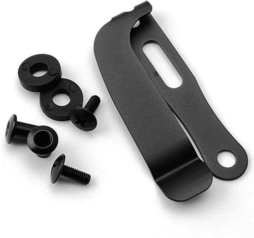 Ssmmam A Set Black Belt Clip Knife Sheath, Metal Kydex Holster Waist Clips, Kydex Knife Sheath Kit, Knife Clip Replacement, Metal Belt Clip for Knife Sheaths, Holster Making