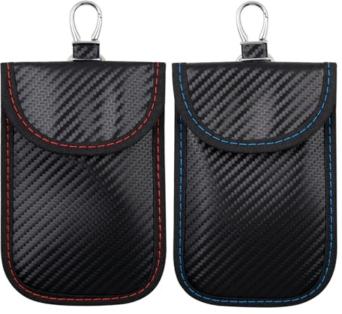 JJQHYC 2 stycken Keyless Go skydd bilnyckel signalblockerare RFID nyckelfodral nyckelfritt go skydd skydd skydd bil stöldskydd RFID-blockerare nyckelväskor