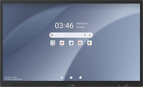 ViewSonic IFP6563-1C, 165,1 cm (65 Zoll) 50 Multipoint-PCAP, 4K UHD (3840 x 2160), 9H, 450 nits, 16 G RAM/128 GB Speicher, 1 x OPS, 1 x WLAN-Steckplatz, Schwarz