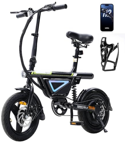Finbike E-Bike Klapprad 14 Zoll, Pedelec Elektrofahrrad für Herren & Damen, 36V 12Ah Akku, 50KM Reichweite, 250W Motor, APP-Steuerung, Faltbares City Bike mit LED-Licht, Leicht & Kompakt für Pendler