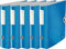 Leitz Qualitäts-Ordner 180° Active Wow, A4, Runder Rücken, 8,2 cm Breite, Kunststoff, Gummibandverschluss (5er Pack, blau metallic)