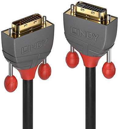 LINDY 36231 DVI-D Dual Link Extension Cable - Anthra Line Black, 1m