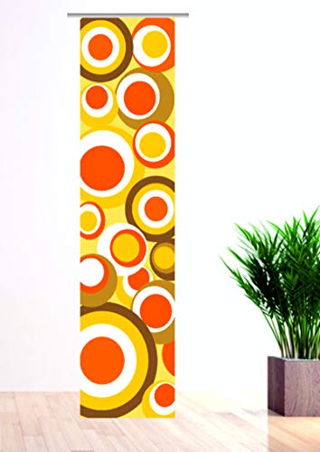 Flächenvorhang Retro 5 Orange Brown - Gr.60 x 245 cm toller Schiebevorhang - tolles Retromotiv - Schiebegardine - Kreise - warme Farben