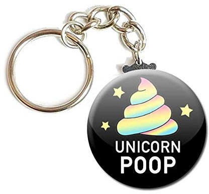 Porte Clés Chaînette 3,8 centimètres Unicorn Poop Idée Cadeau Accessoire Humour Licorne Pipi Caca Arc en Ciel Kawaii