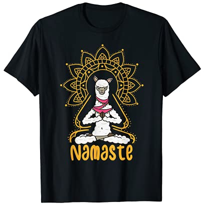 Alpaka Yoga Shirt lustiges Lama Motiv Namaste