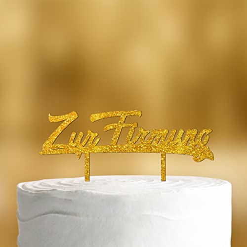 Cake Topper Zur Firmung [in Schreibschrift] - Acryl gold Glitzer - für die Firmungstorte - Tortenaufleger Firmung Tortenaufleger Jugendweihe deko Tortendeko Firmungsdeko Jugendweihe