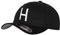 GIDUTEX Flexfit Original Schwarze Basecap Baseball Cap Wooly Combed Mütze inkl. Initial Buchstaben in 3D Stick weiß (S/M, H)