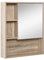 kleankin Armadietto Bagno a Specchio con Ripiani Regolabile, Pensile Bagno con Porta Salvaspazio, Montaggio a Parete, 60x15x76 cm, Rovere