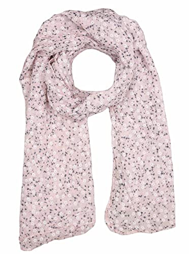 Zwillingsherz Seiden-Tuch im Blümchen Design - Hochwertiger Schal für Damen Mädchen - Halstuch - Umschlagstuch – weicher Schlauchschal für Frühjahr Sommer Herbst Winter - rosa