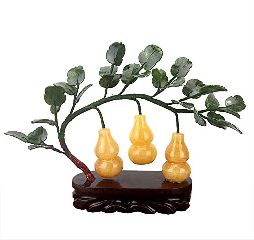 Artificial Trees Pot Plants Jade Bonsai Money Tree Indoor Feng Shui Gourd Potted Plants Good Luck Bonsai Home Office Decor Good Gifts for Moms and Friends Artificial Plants Bonsai ( Color : B )
