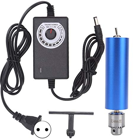 0,3 mm – Mikro 4 mm Bohrmaschine 3 – 12 V Elektrisk Handborrmaskin Träskärningsslipmaskin Tragbar aus Aluminium, 13000 U/min, mit Geschwindigkeitsregelung für Schneiden von Holz, Weichmetallen