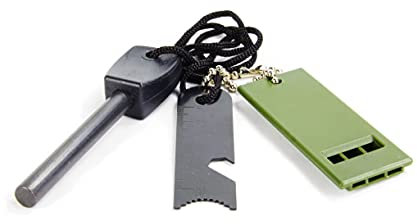 Feuerstarter mit Pfeife Magnesium Feuerstein Feuerstab Survival Feuerzeug Outdoor Feuerstahl