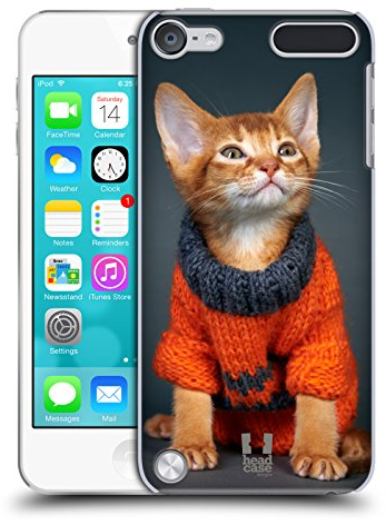 Head Case Designs Abissinienkatze Orange Komische Tiere Harte Rueckseiten Handyhülle Hülle Huelle kompatibel mit Apple iPod Touch 5G 5th Gen