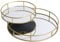 Mirror Tray Gold Decorative Mirrored Glass Tray Metal Perfume Vanity Dresser Jewellery Cosmetics Organiser Candle Tealight Plate Display Drinks, Set Of 2 (Round)