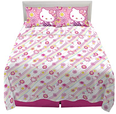 Franco Bettwäsche-Set für Kinder, superweich, Mikrofaser, Hello Kitty