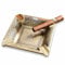 Hancigar Zigarren-Aschenbecher mit 4 Fächern, Metall, groß, für Zuhause und Büro, Geschenke für Männer (gelb)