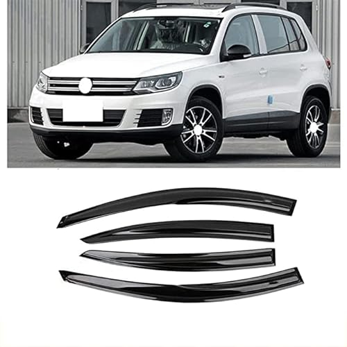 Auto Windabweiser für VW Tiguan 2010-2014 2015 2016 Autofenstervisiere Regenschutz Vent Visier Seitenwindabweiser Rauchabzug Schatten Zubehör 4Pcs