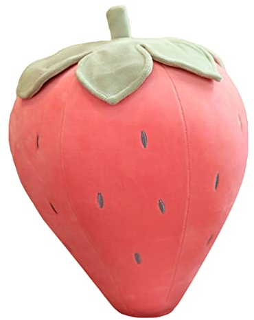 Erdbeere Plüschtiere Plüsch Dekokissen Kopfkissen Kissen Geburstagsgeschenke Sitzkissen Zierkissen für Kinderzimmer Sofa Dekoration (rosa,40cm)